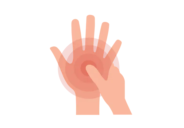 Dysesthesia of the hand and fingers.
